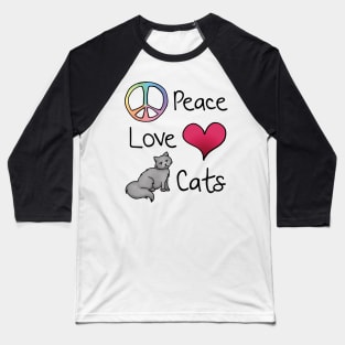 Peace Love Cats Baseball T-Shirt